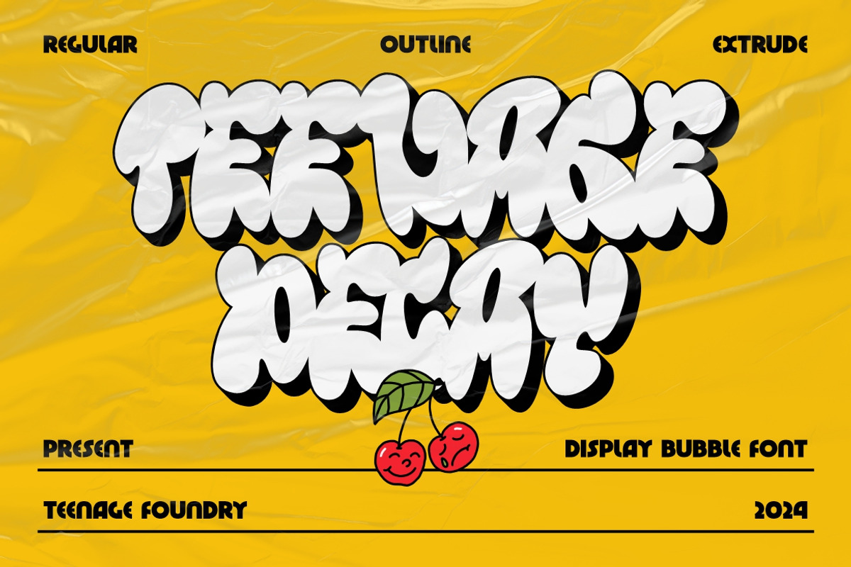 Teenage Decay, a Sans Serif Font by TeenageFoundry (Photo 1 of 8)