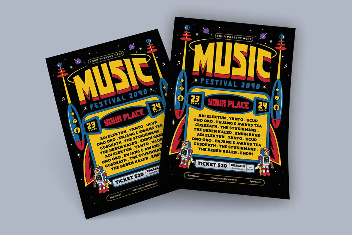 Music Festival Flyer template, a Flyer Template by megarez (Photo 3 of 3)