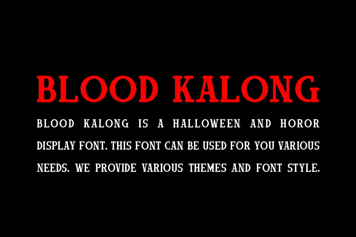 Blood Kalong - Halloween Horror Font, a Sans Serif Font by Iqsiart Studio (Photo 4 of 7)