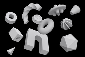 85 Geometric 3D Models Set