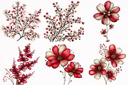 Watercolor Wildflower Clipart, an Illustration by DreamArtGraphic (Thumbnail 5 of 8)