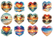 Retro Beach Heart PNG, an Illustration by SinaCreation (Thumbnail 2 of 5)