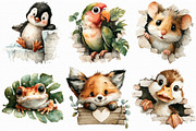 Funny Cute Animal Peeking clipart, an Illustration by Libby Wishes (Thumbnail 6 of 7)