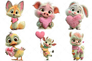 Valentine Kawaii Baby Animals, an Illustration by Craft Nest (Thumbnail 7 of 9)