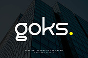 Goks – Creative Sans Serif Logo Font, a Script Font by Artiveko (Thumbnail 1 of 8)