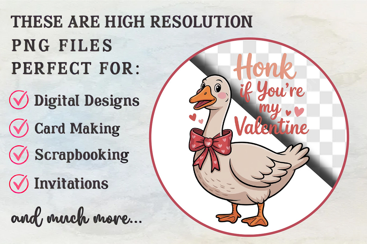 Cute Valentine Goose Design Bundle, an Illustration by RobertsArt (Photo 7 of 10)