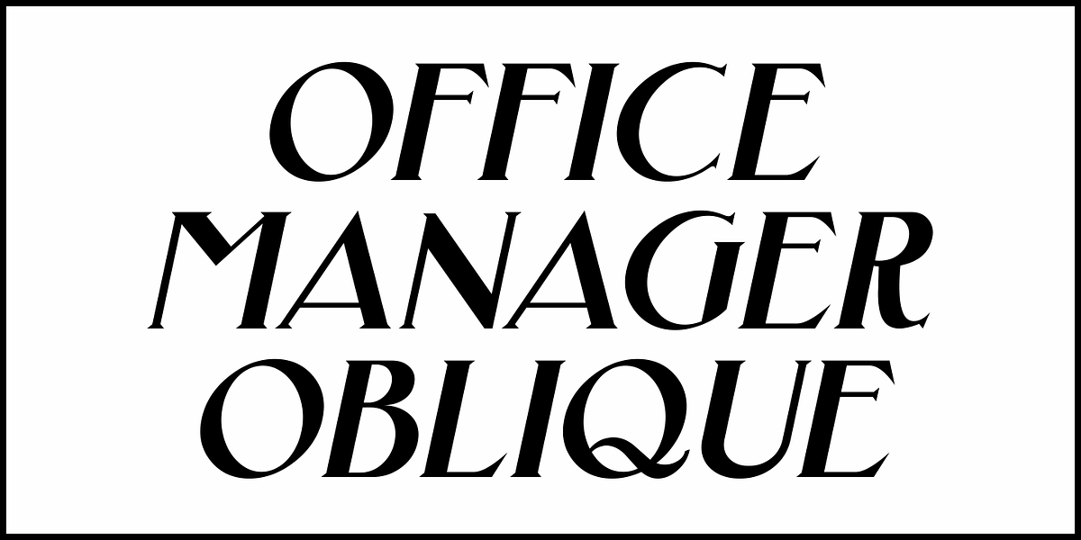 Office Manager JNL, a Font by Jeff Levine Fonts