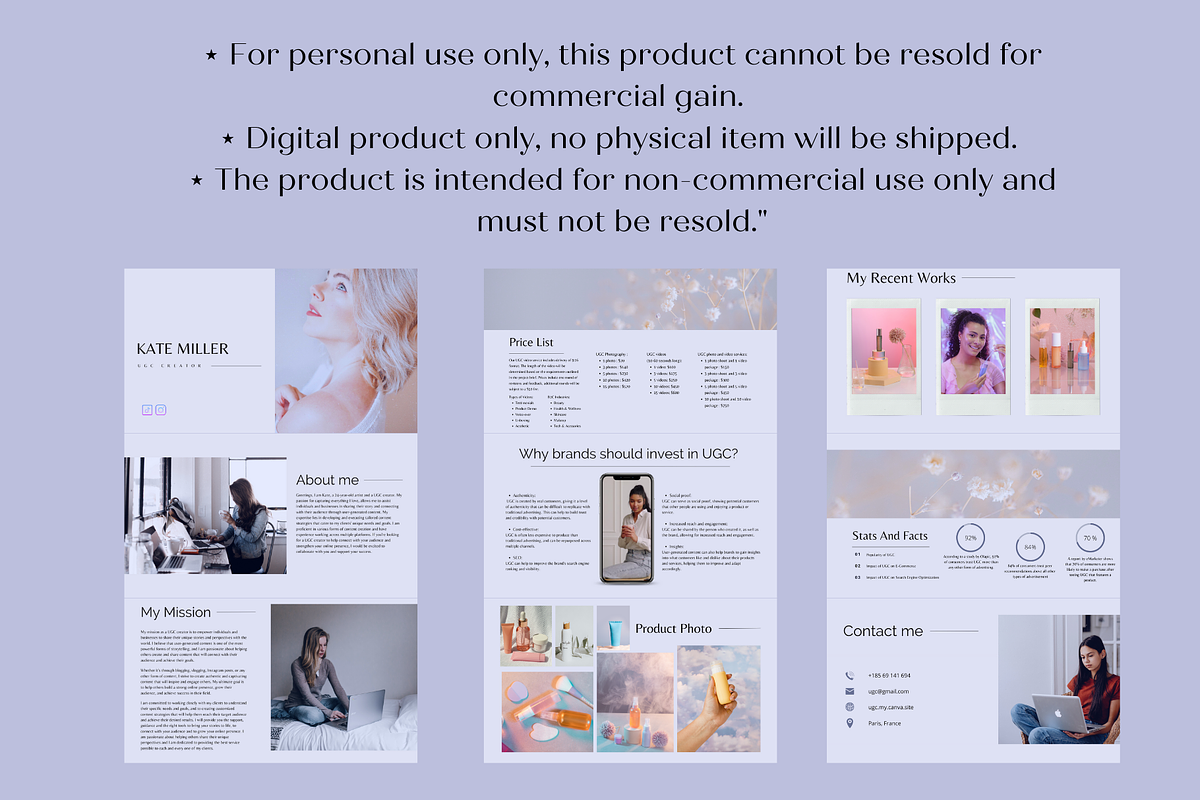 UGC Portfolio Website Canva Template, a Landing Page Template by Wixify Studio (Photo 6 of 8)