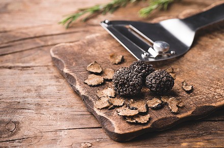 Black truffles mushrooms