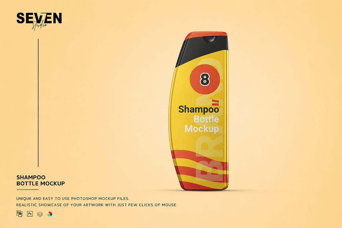 Shampoo Bottle Mockup, a Household Mockup by Se٧enStudio (Photo 1 of 2)