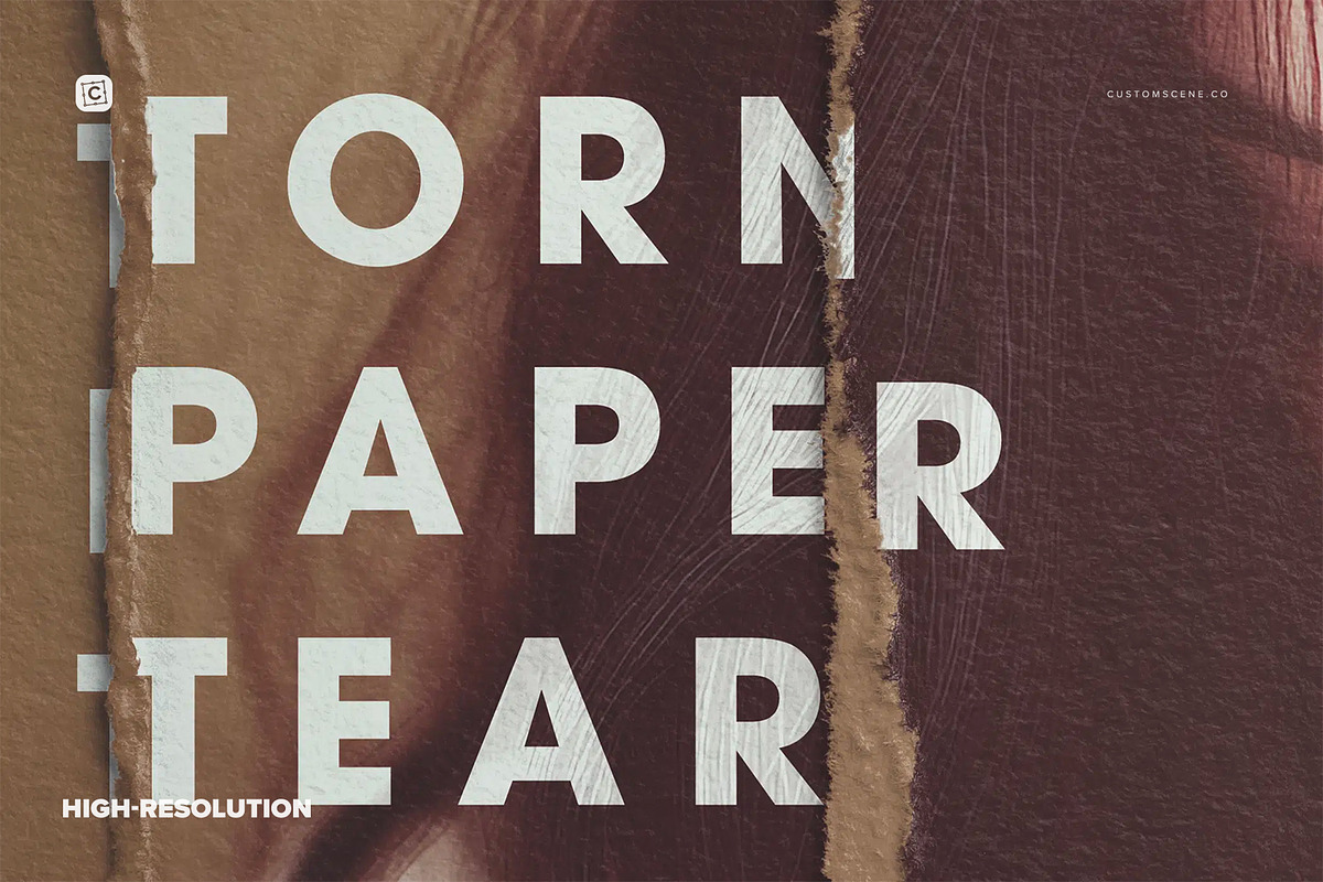 Torn Paper Tear Photo Effect Layout, a Product Mockup by Custom Scene (Photo 3 of 10)