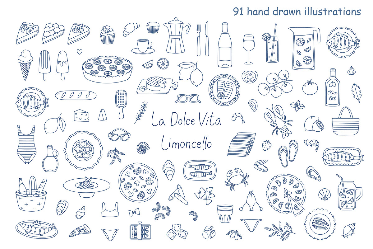 Italian Summer line art, an Object Illustration by yarynabo (Photo 2 of 13)