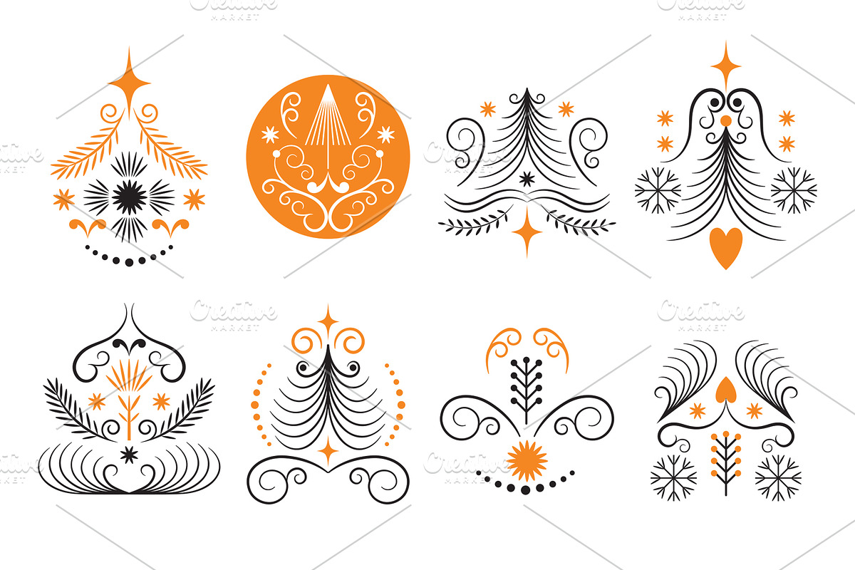 Christmas Ornaments Set, a Decorative Illustration by lenlis (Photo 4 of 13)