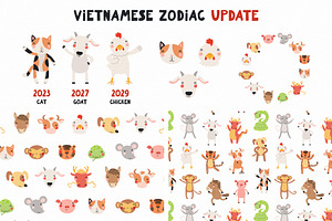 Cute Eastern Zodiac Animals Graphics