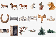 Watercolor Horse Clipart Set, 38 PNG, an Animal Illustration by CropUp Creative (Thumbnail 3 of 4)
