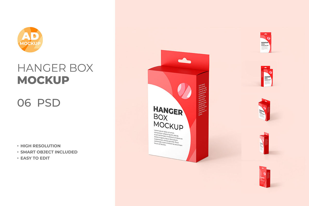 Hanger Paper Box Mockup, a Packaging Mockup by Adstart (Photo 1 of 5)