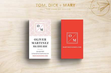 Square Monogram Business Card