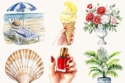 Watercolor Coastal Summer, a Seasonal Illustration by Design Scotch (Thumbnail 4 of 8)