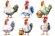 Halloween Rooster Ghost Clipart, an Illustration by Designworld (Thumbnail 2 of 5)