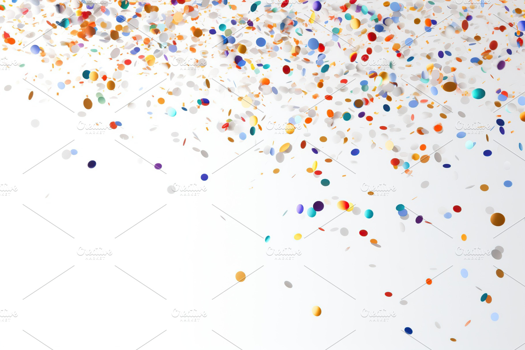Colorful falling confetti on white background, a Holiday Photo by AlyaAnd
