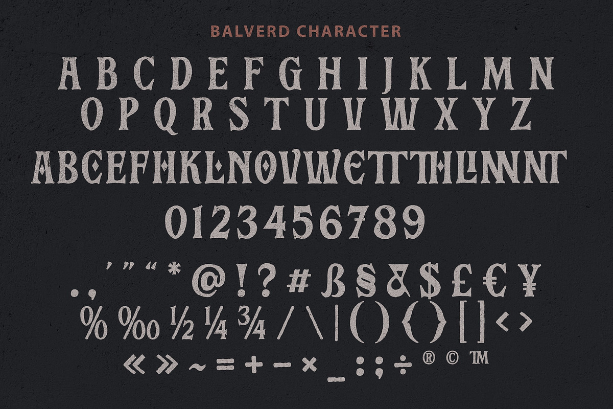 Balverd a Vintage Style Typeface, a Serif Font by Blankids Studio (Photo 11 of 12)
