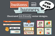Hand Drawn PSD Buttons & Banners, a Templates & Theme by Rainy City Press (Thumbnail 1 of 5)