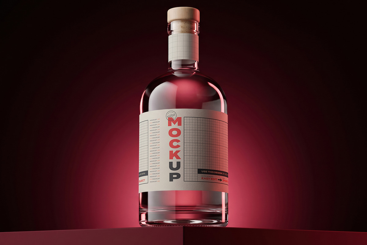 Spirit Bottle Label Mockups, a Packaging Mockup by Luuqas Design (Photo 2 of 4)
