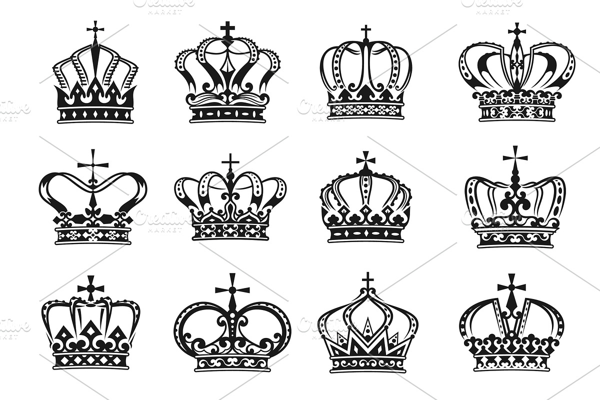 Heraldic king and queen royal crown, an Object Illustration by Vector Tradition
