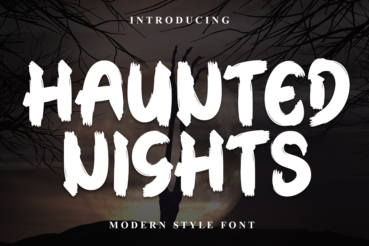 Haunted Nights | Script Font, a Script Font by Scratchones (Photo 1 of 8)