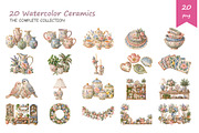Watercolor Ceramics Clipart, a Decorative Illustration by BerryPieArt (Thumbnail 2 of 4)