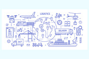 Logistics line art banners, a Transportation Illustration by Good Studio (Thumbnail 3 of 4)