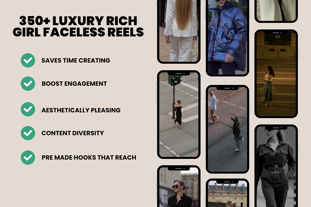350+ Luxury Rich Girl Reels Videos, a Social Media Template by Design By Hira (Photo 3 of 8)
