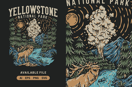 Yellowstone National Park Vector