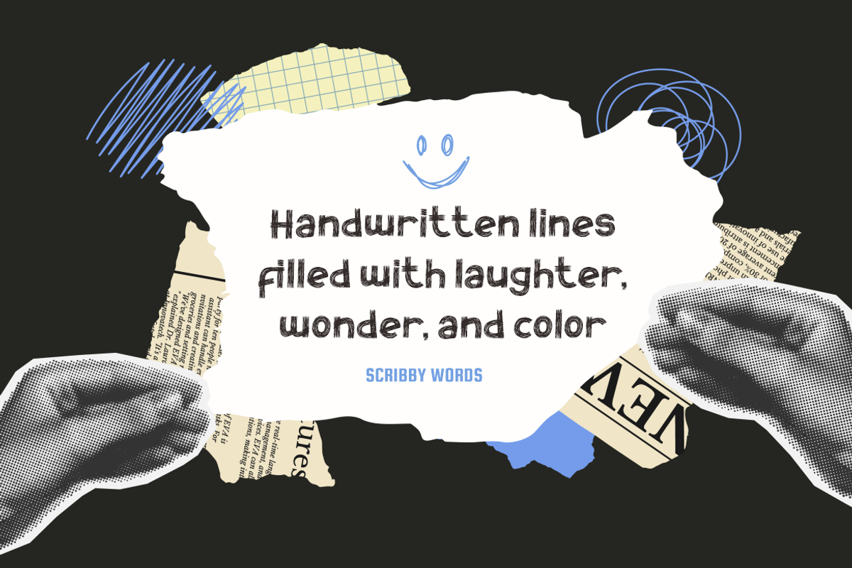 Scribby Words Handwritten Scribble, a Font by PutraCetol Studio
