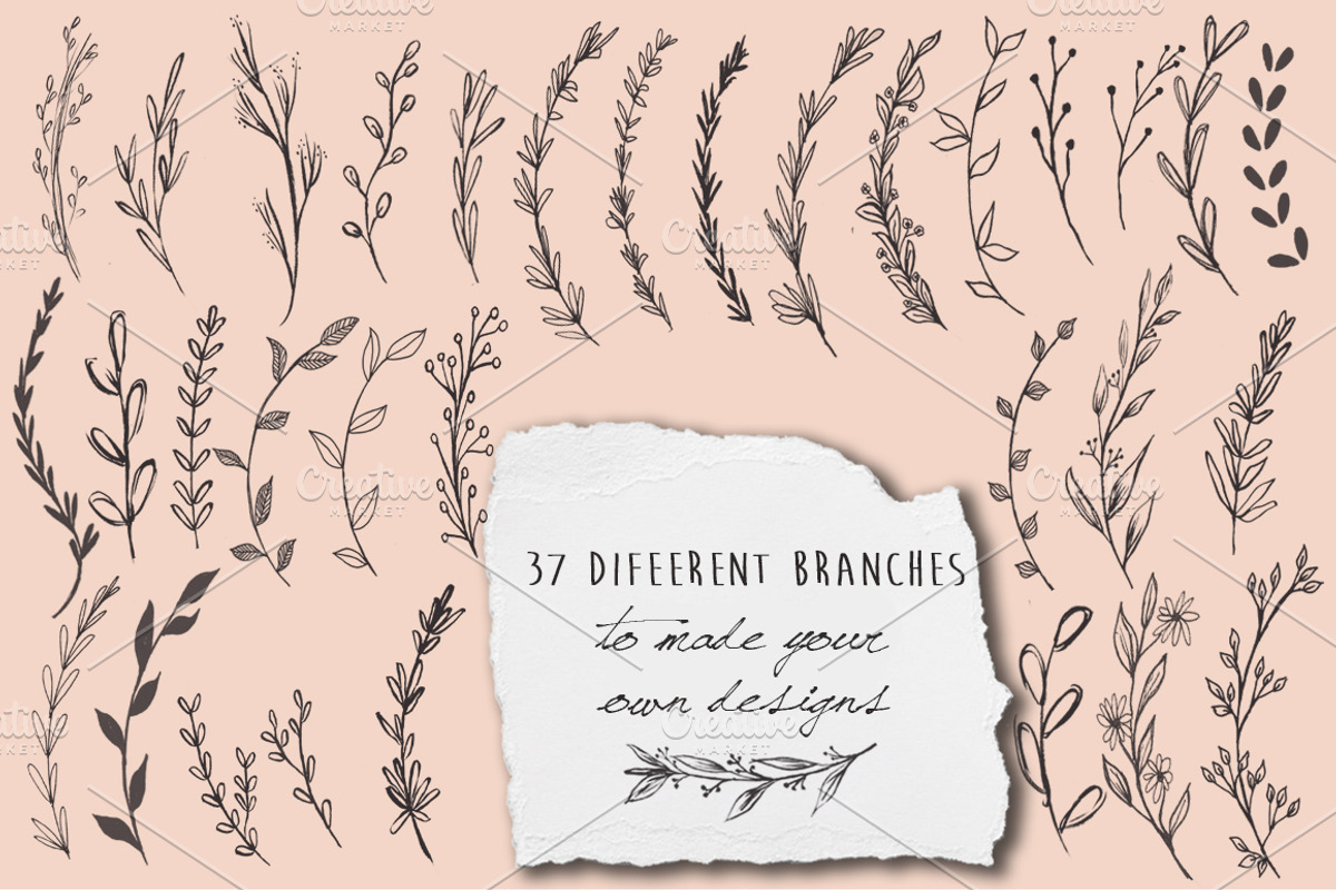 Black & White Wreaths - Hand Drawn, a Decorative Illustration by MaraquelaStudio (Photo 5 of 7)