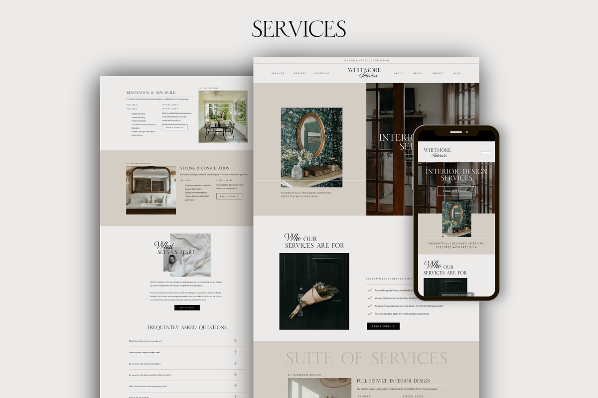 Interior Designer Website Showit, a Squarespace Template by Warmsoulgallery (Photo 3 of 14)
