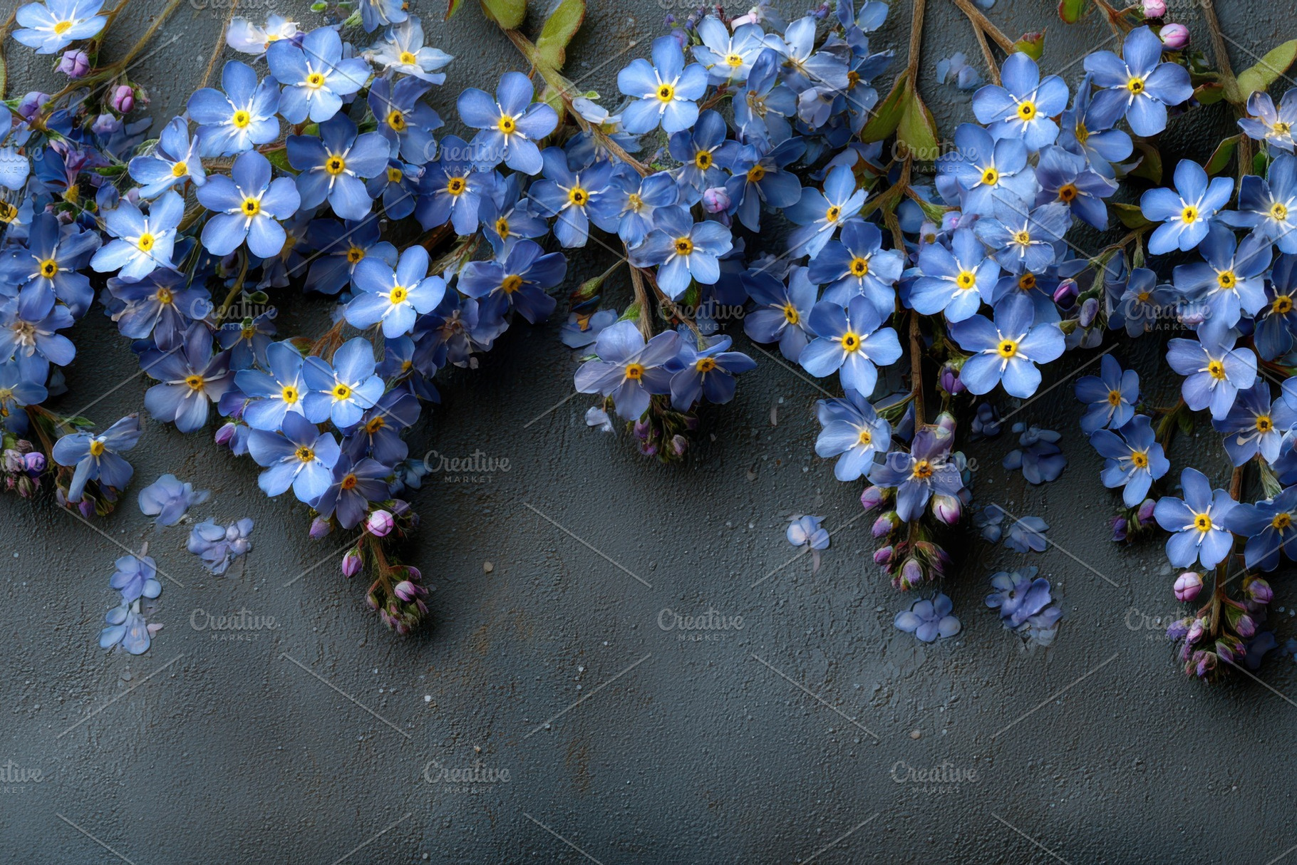 Forget-me-nots floral arrangement da, a Photo by Pixeness Studio