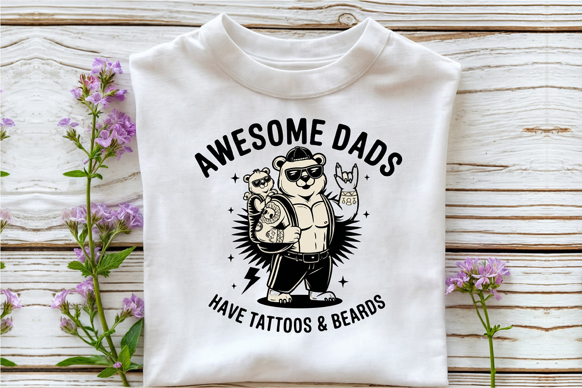 Retro Father's Day Svg Funny Dad Tat, an Illustration by DreamArtGraphic (Photo 4 of 4)
