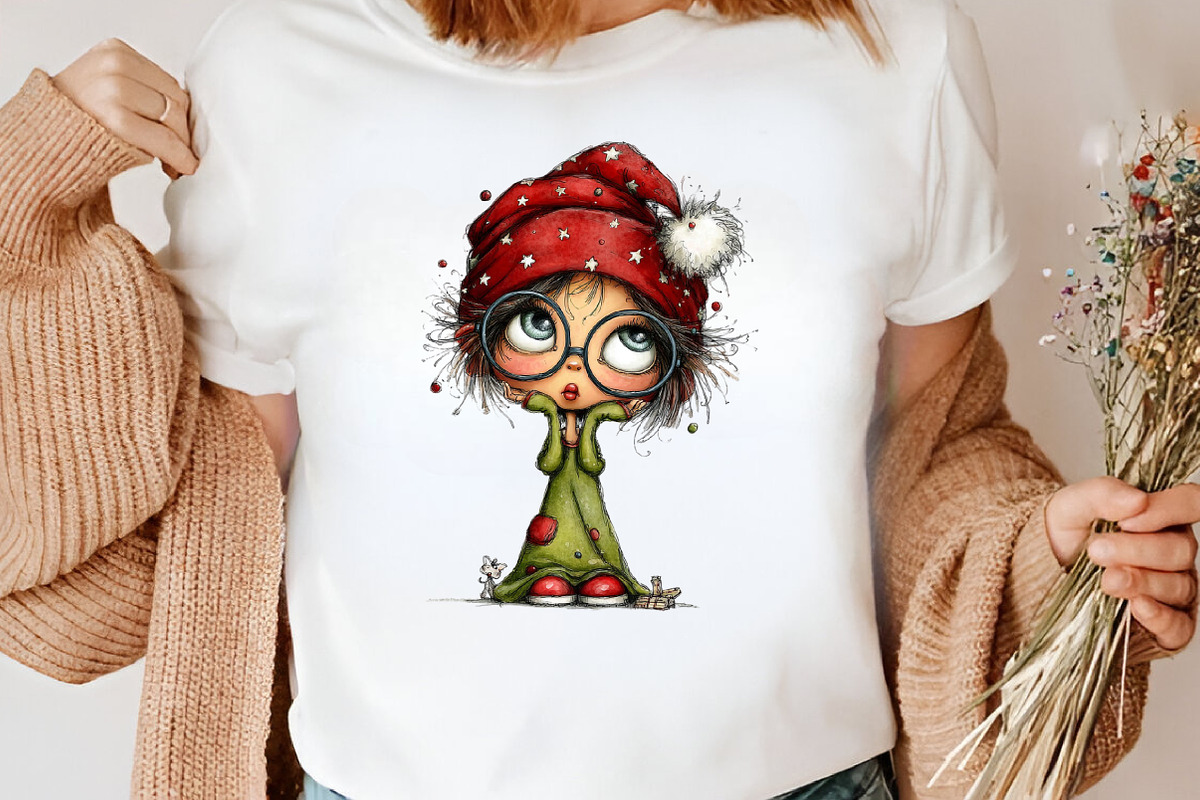 Quirky Christmas Girl Clipart Bundle, an Illustration by Canvas Craft (Photo 6 of 7)