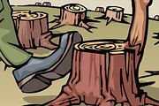 Destructing the forest, an Illustration by LEKS illustrations (Thumbnail 3 of 4)