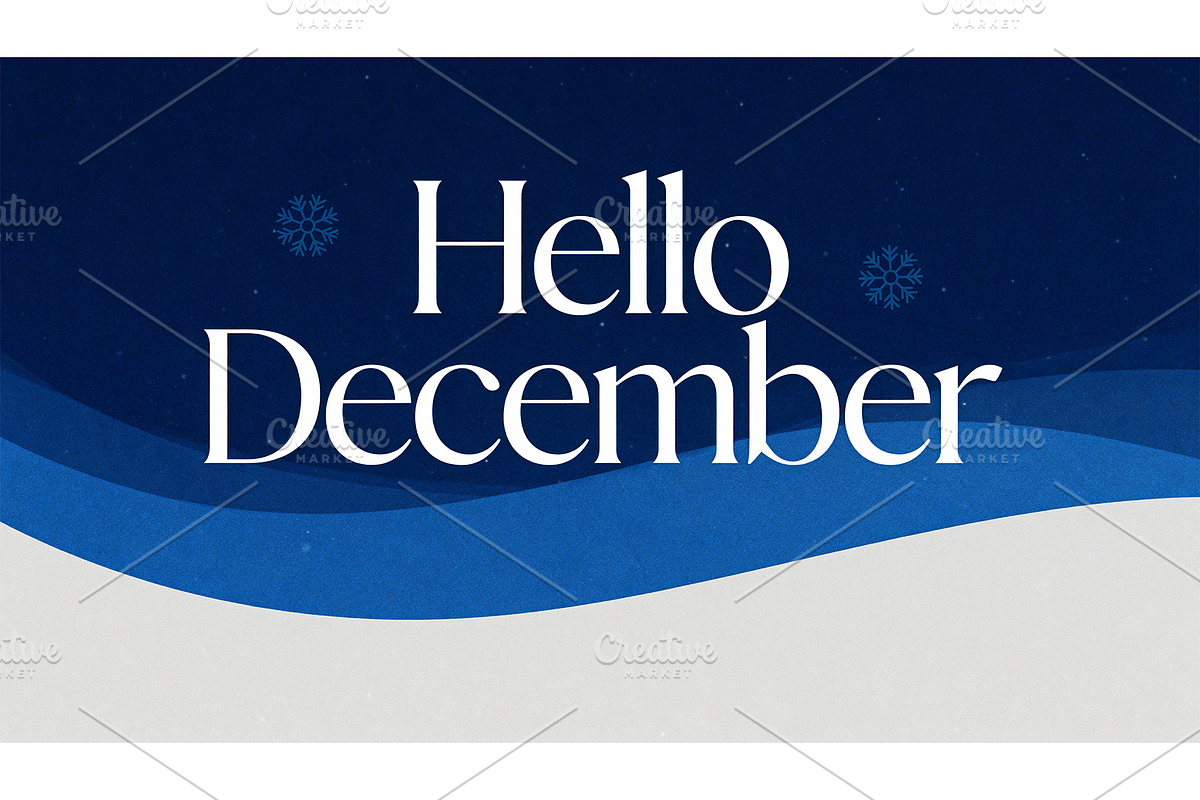 Hello December lettering card, a Seasonal Illustration by Elen_Art (Photo 2 of 3)