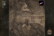 25 Crane Japanese Procreate Brush, a Brush Add-On by AnuchitTATTOO (Thumbnail 1 of 5)