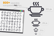 Food 800+ Line Icons Bundle, an Outline Icon by Voysla's Shop (Thumbnail 5 of 8)