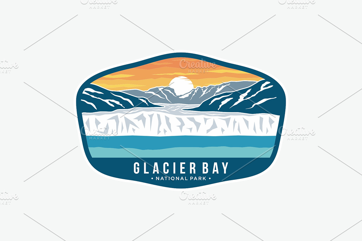 Glacier Bay National Park Emblem log, a Branding & Logo Template by swarnstudio