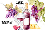 Watercolor Wine Clipart, a Food Illustration by Eves_Aquadreams (Thumbnail 3 of 10)