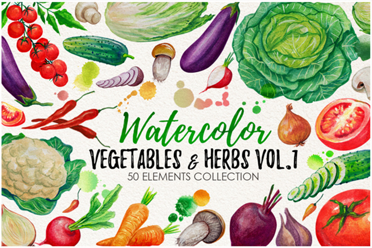 Watercolor Vegetables, Herbs, an Animal Illustration by Graphobia (Photo 12 of 12)