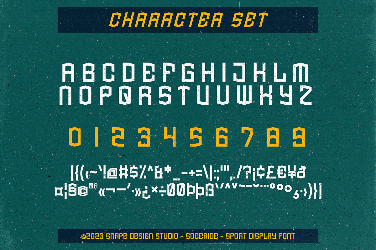 Soceride - Sport Font, a Sans Serif Font by Snape Design Studio (Photo 2 of 5)