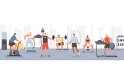 People training in the gym, a Sport Illustration by Good Studio (Thumbnail 1 of 3)
