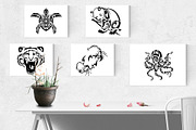 65 Wildlife & Sea Animals Tribals, a Pattern Graphic by Natsuhisui (Thumbnail 2 of 8)