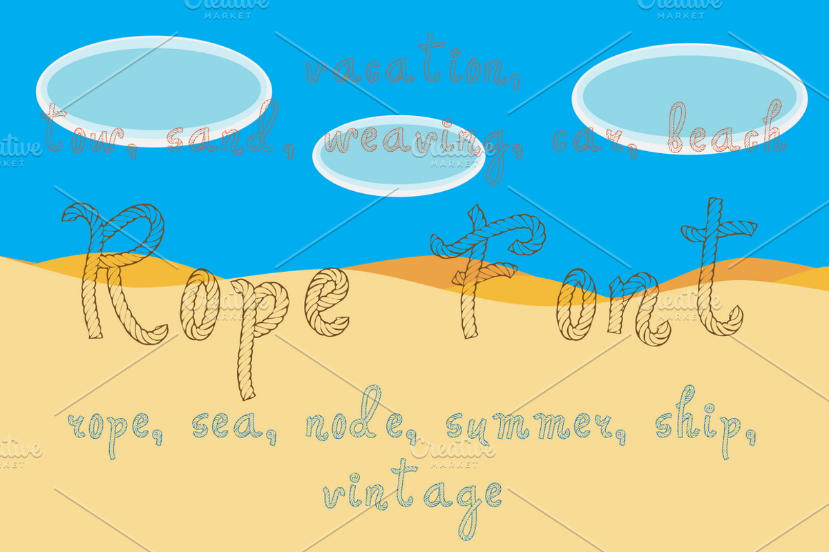 letters and digital of rope, a Script Font by IllustrationArtShop (Photo 1 of 6)